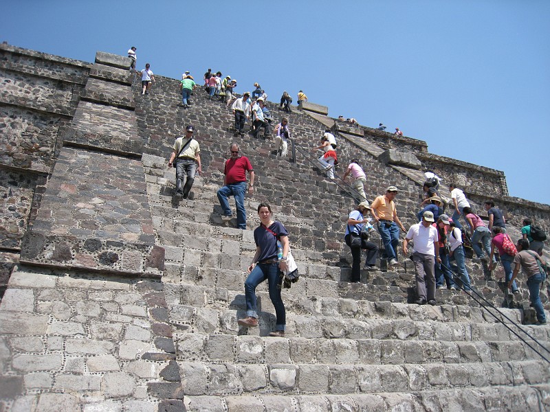 Mexico Pyramids - Mexico City 2009 0895.jpg - A trip to the Teotihuacan area of Mexico to visit the pyramids. A vast complex and a great climb to the top. This was followed by lunch in a cave, then a visit to the historical center of Mexico City. March 2009.